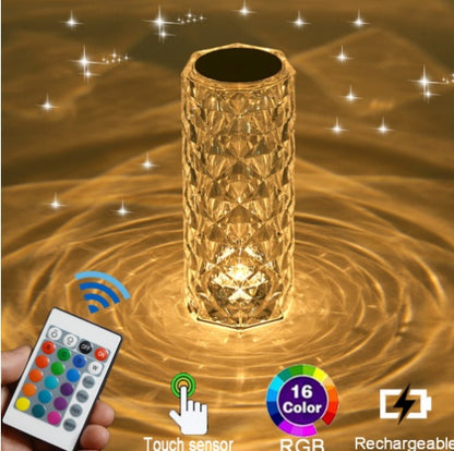 Cristal créatif diamant lampe de Table Rechargeable acrylique chambre chevet