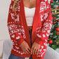 Cardigan de Noël en fibre acrylique avec manches lanternes