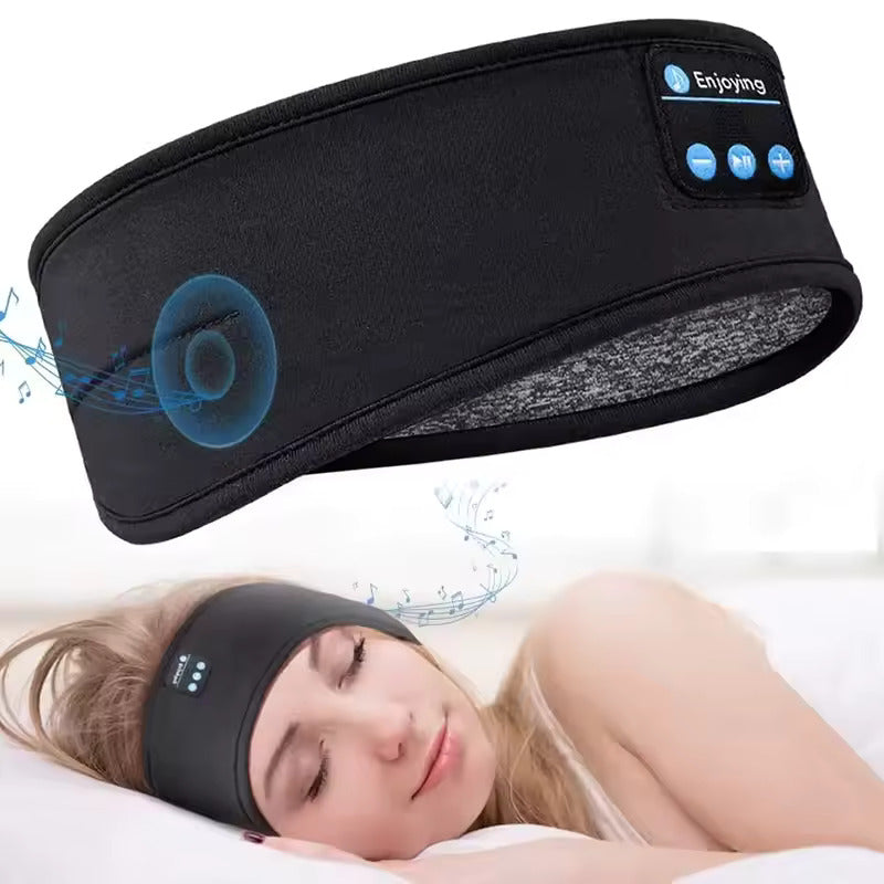 Bandeau Élastique Bluetooth : Écouteurs Sport, Masque de Nuit Musical et Casque Sans Fil 2-en-1