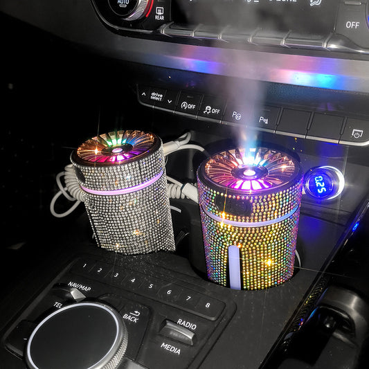 Humidificateur d'Air Voiture avec LED Bling - Diffuseur d'Huiles Essentielles 300ml pour Maison, Bureau et Auto